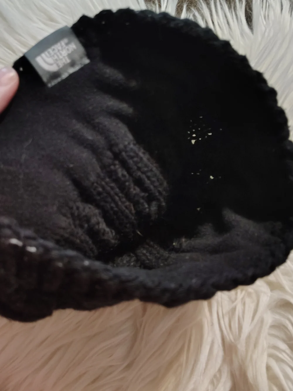 The North Face Black Cable Knit Lined Beanie Hat One Size Unisex Winter